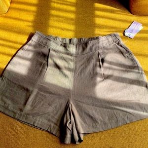 Philosophy olive green linen blend shorts